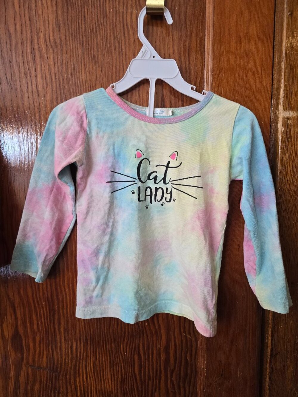 Cat Lady Tie Dye Shirt Size 110